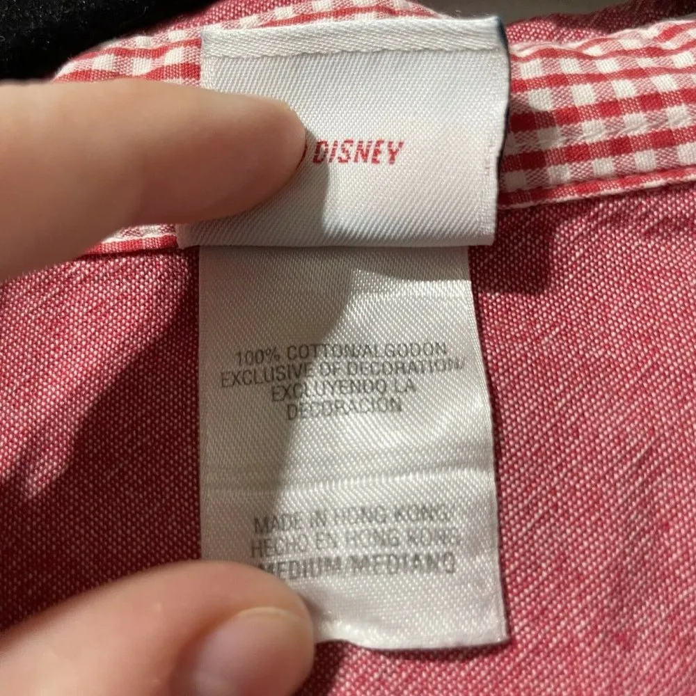 Disney Red Womens Button Down S.S. Mickey Size Medium - Image 4