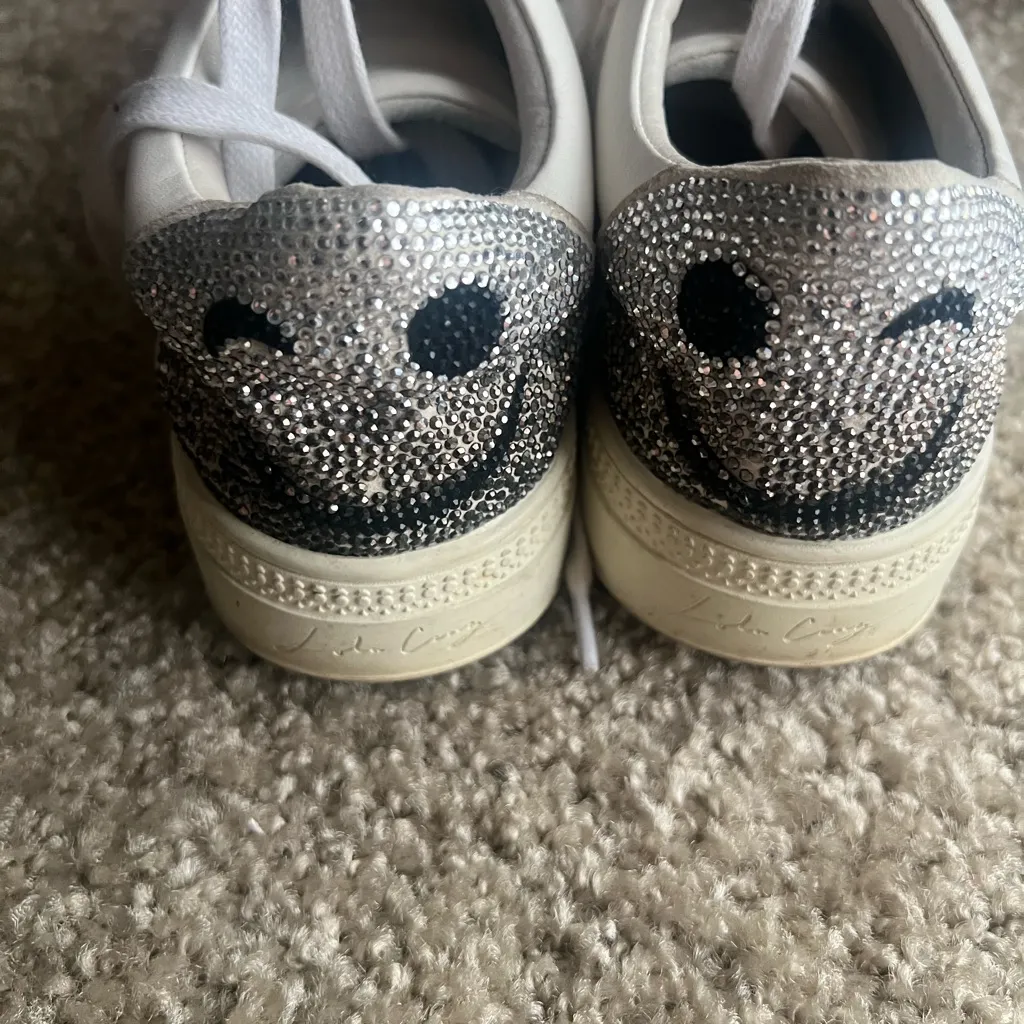 Lola Cruz embellished smiley‎ leather sneaker 36 - Image 4