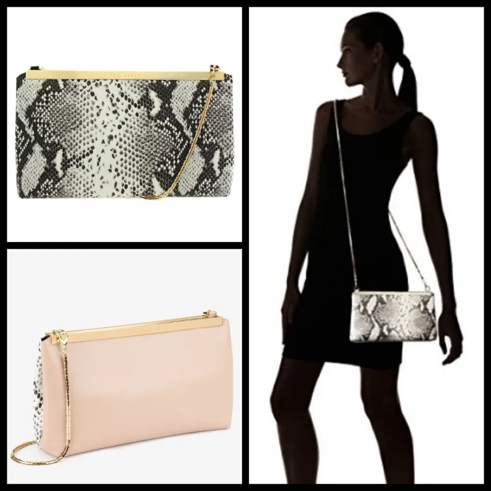 💕TED BAKER Reni Exotic Embossed Snakeskin Clutch - Image 3