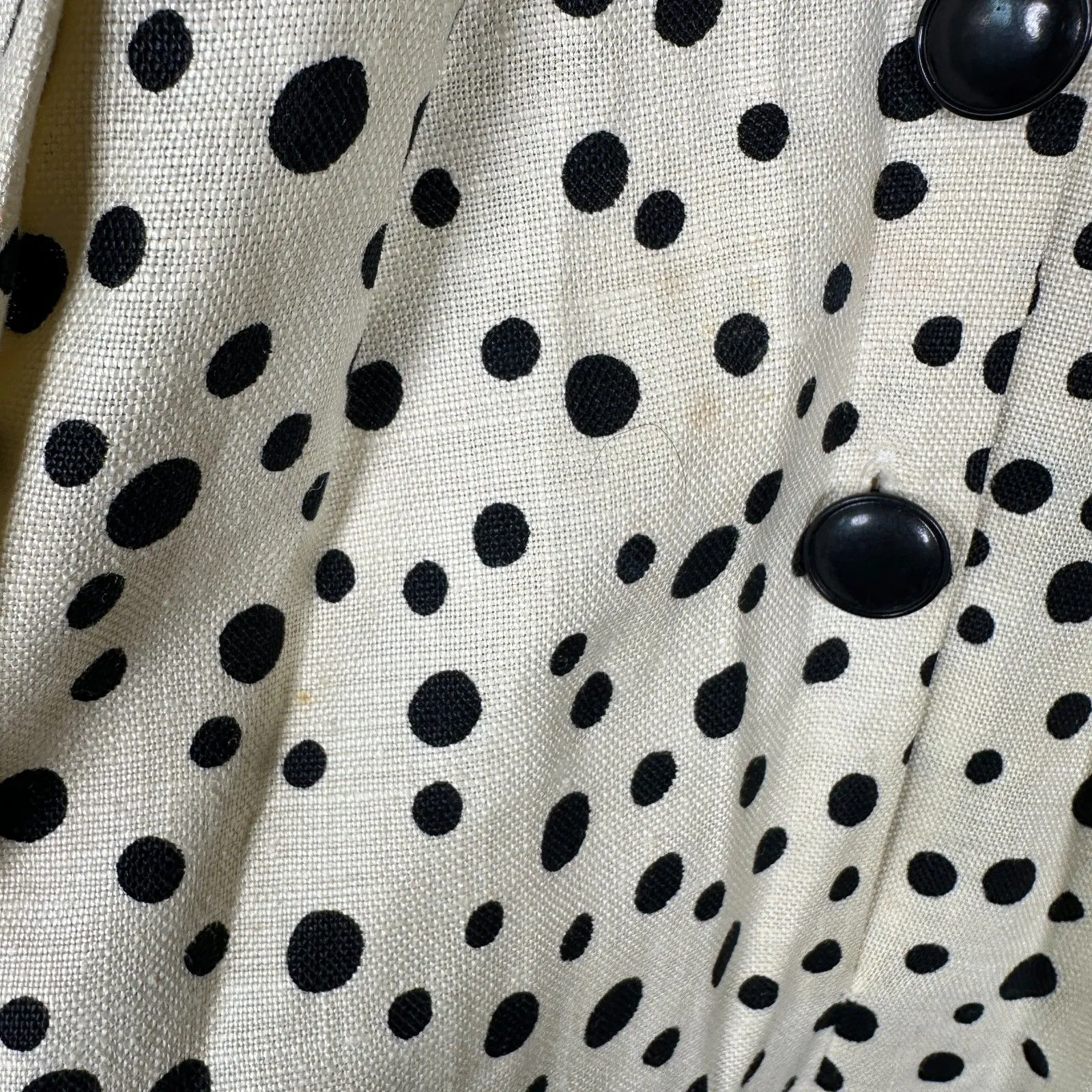Givenchy Nouvelle Boutique Polka Dot Midi Dress Black Cream Approx Size Small - Image 6