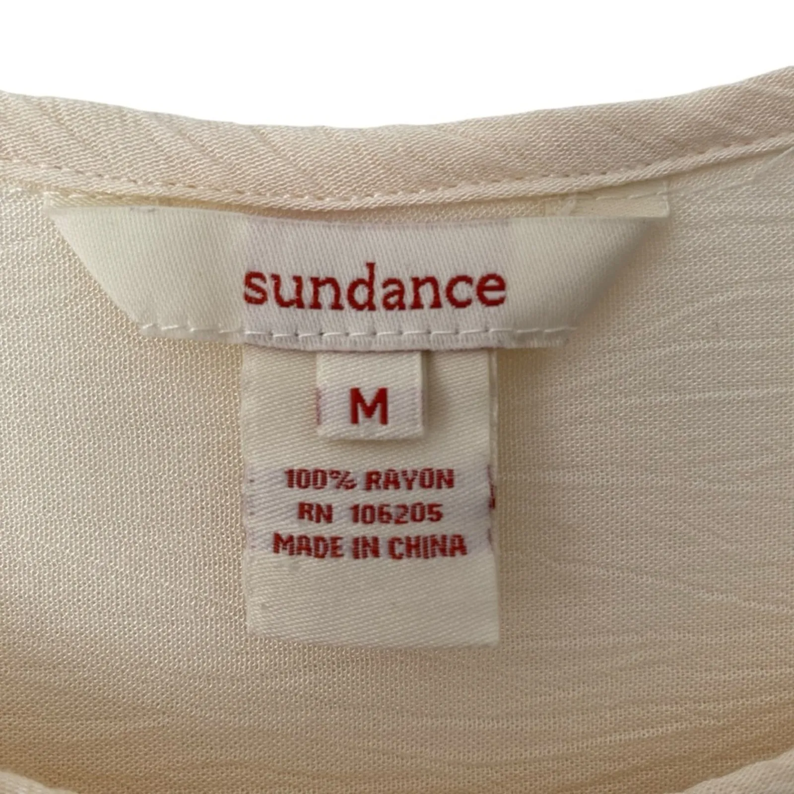 Sundance Savannah Cream Ivory Lace Front Blouse size medium - Image 3