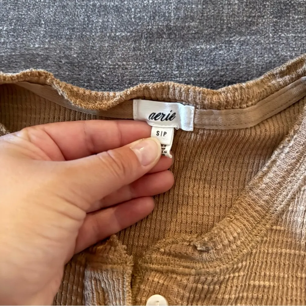 Aerie Sleeveless Waffle Knit Top - brown - Image 2