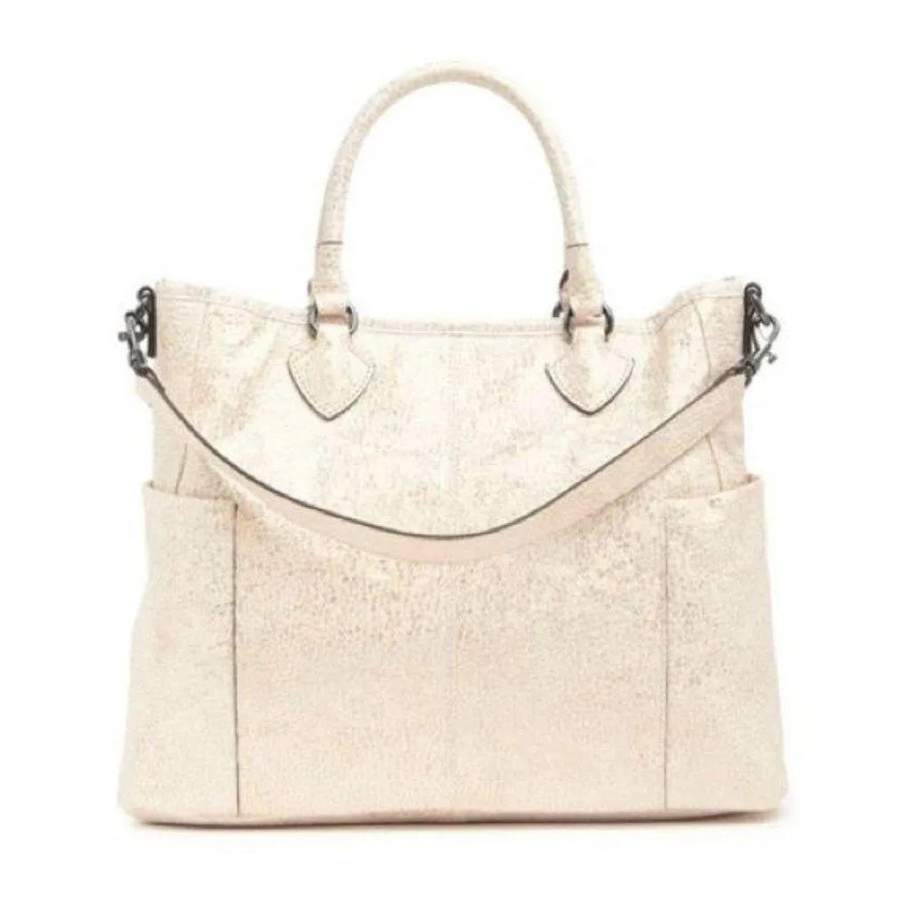 New Aimee Kestenberg Sunbury Novelty Tote Bag Purse Handbag Gold Pebble Metallic - Image 2