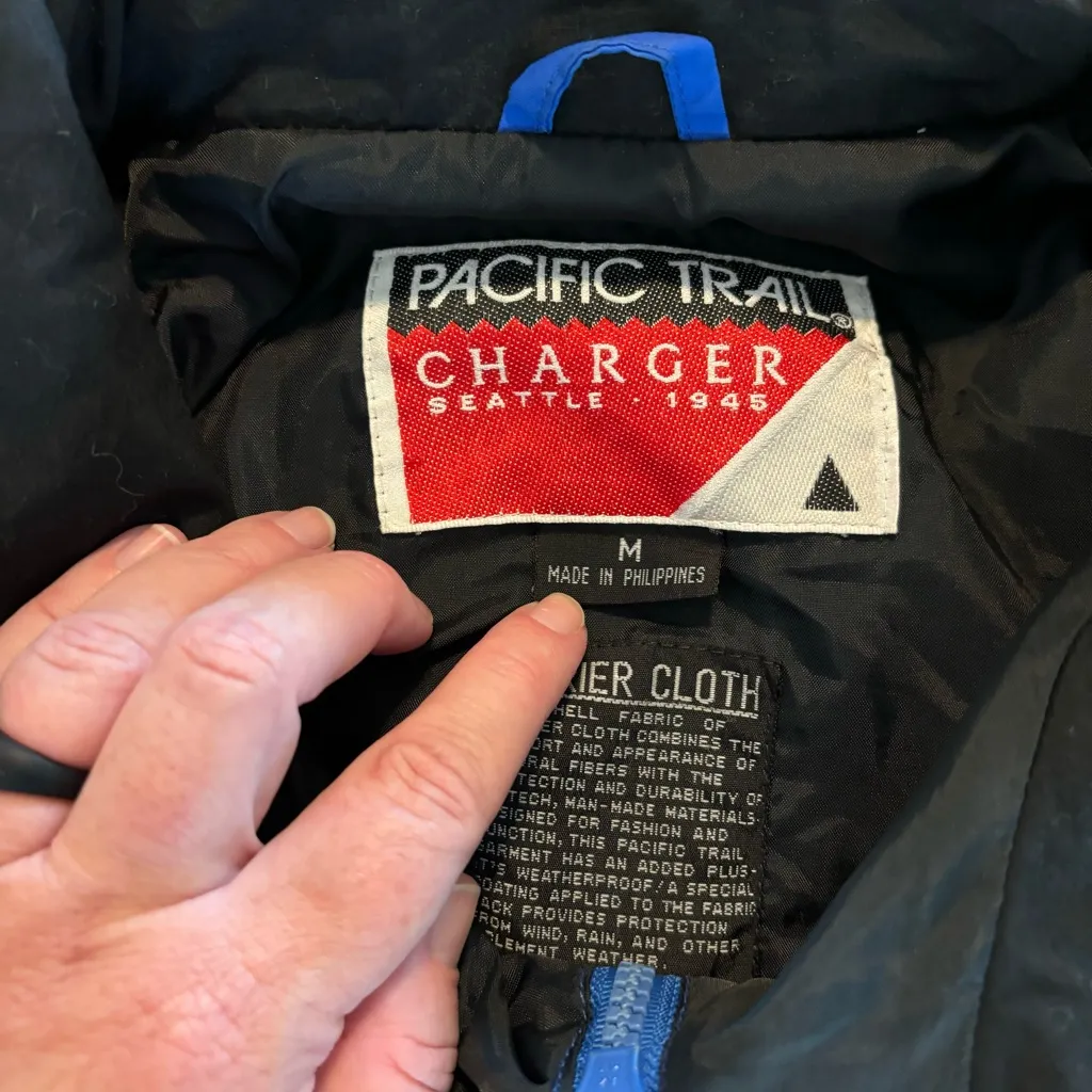 Vintage Pacific Trail Charger Blue and Purple Windbreaker Jacket M - Image 6