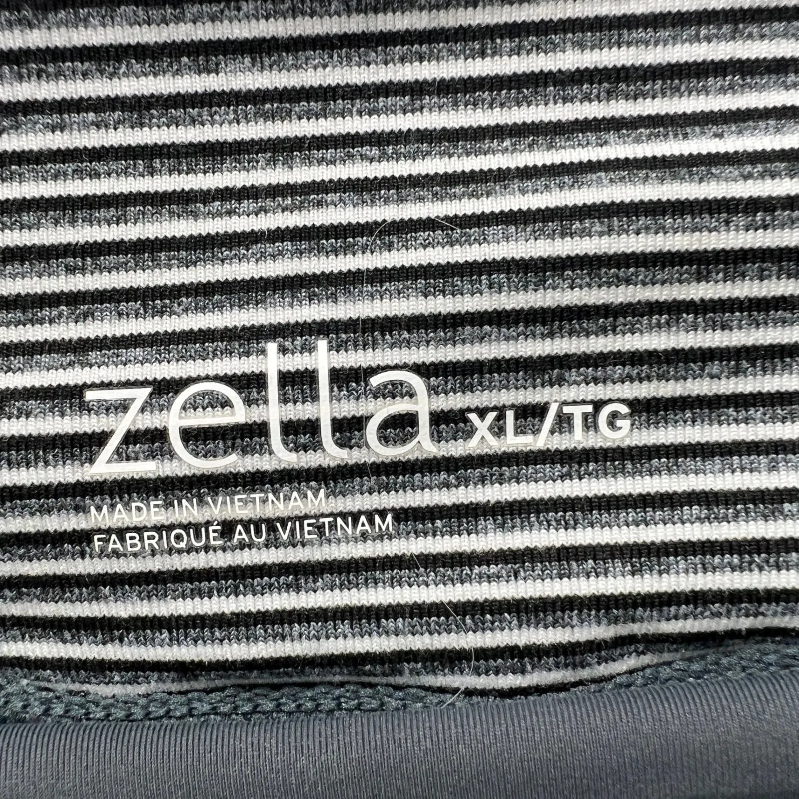 Zella Womens XL Lined Athletic‎ Shorts Striped Waistband Pockets Gray Blue Gym - Image 4