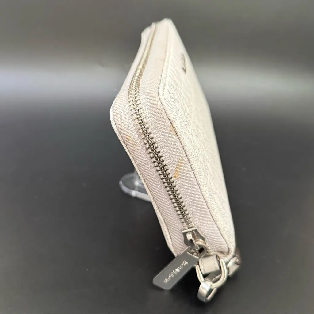 MICHAEL KORS Jet Set Travel Continental Zip Around Gray Leather Wallet Wristlet - Image 2