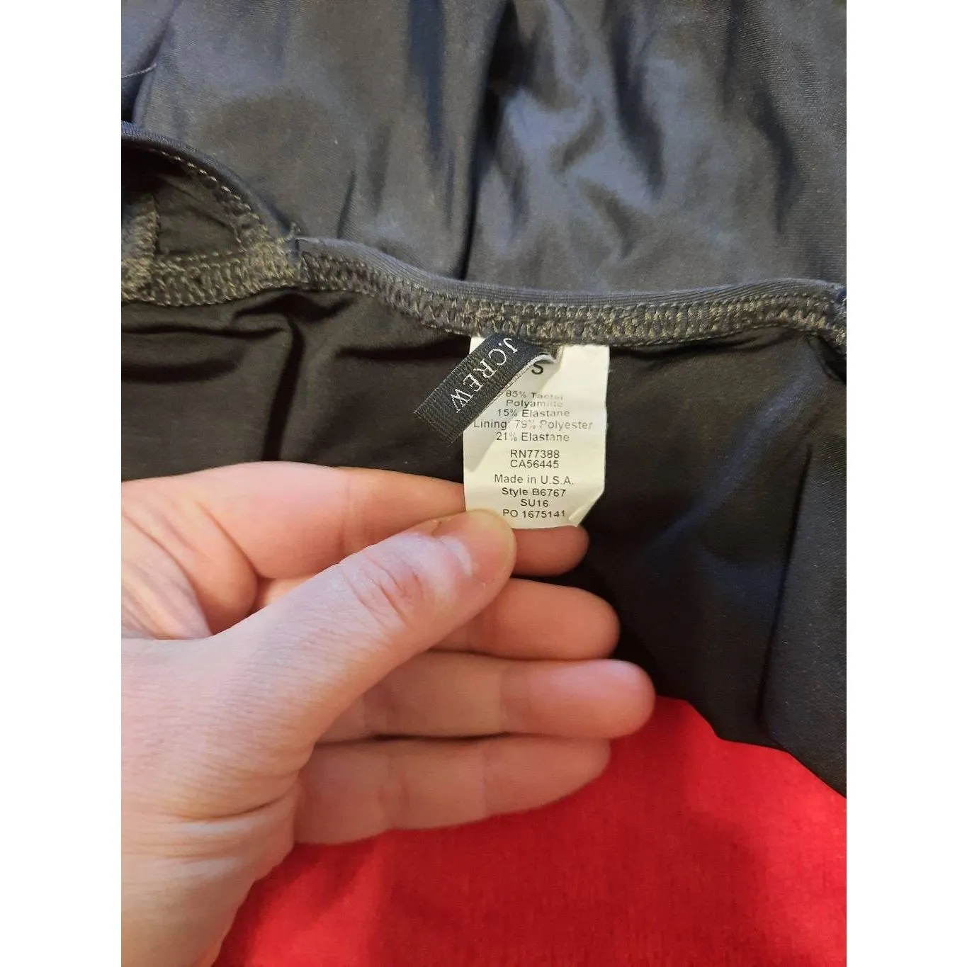 J. Crew Ruched Tankini Top Size S Dark Charcoal B6767 Swim Suit Beach Gray - Image 3