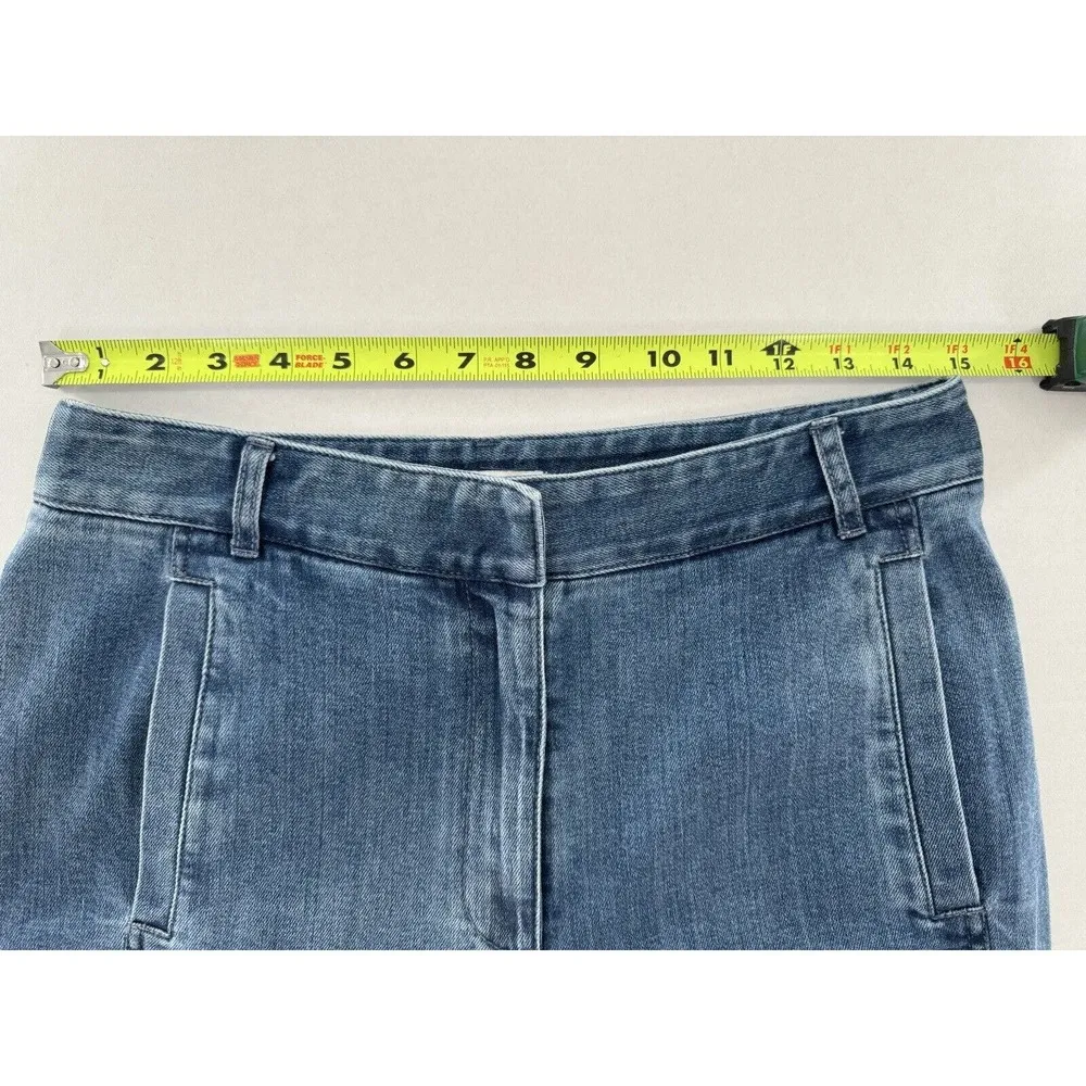 Tibi Jeans Size 6 Vintage Stone Slouchy Rouched Blue Cropped Denim Pants Women’s - Image 15