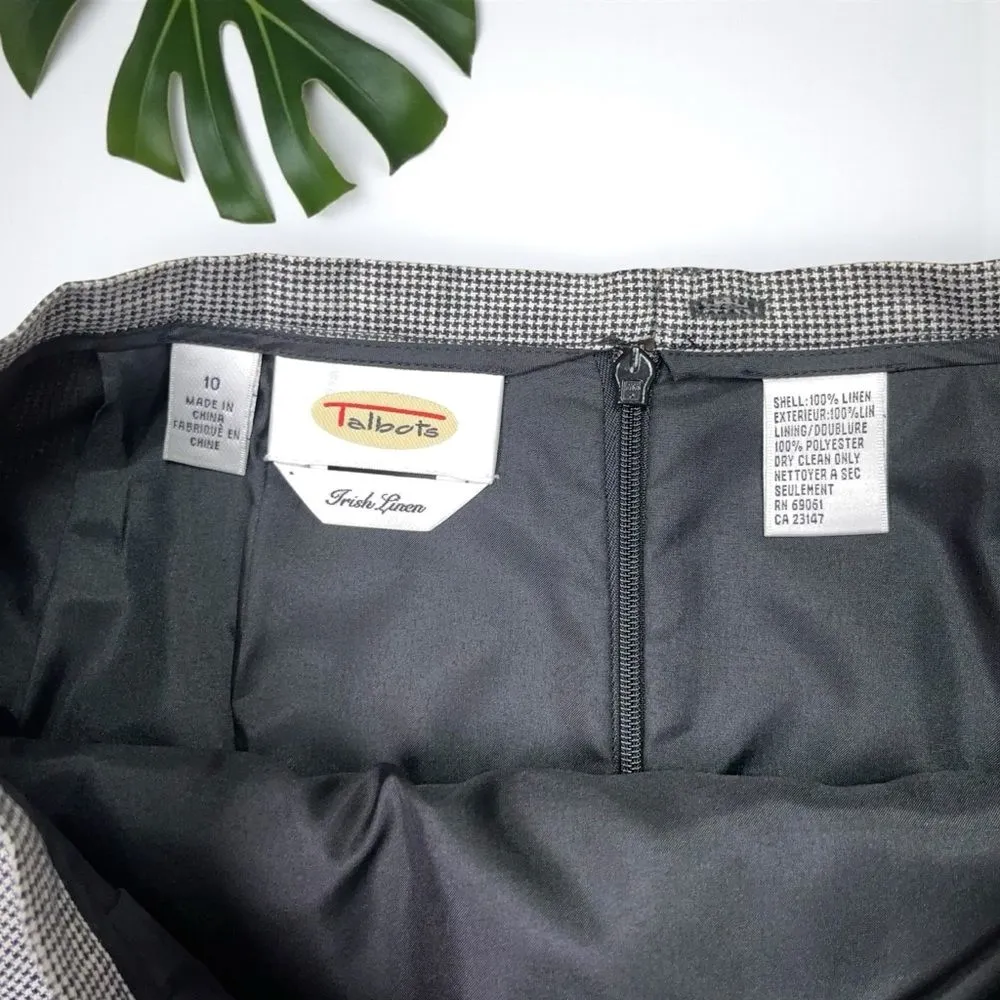 Talbots  100% Irish Linen Skirt in Mini Houndstooth - Size 10 - Image 10