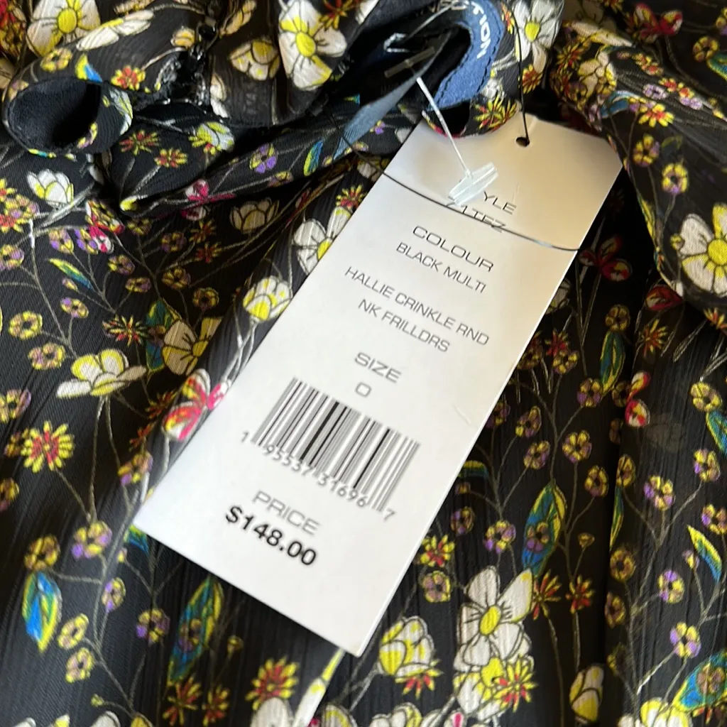 NWT French Connection Hallie Frill Long Sleeve A-Line Dress - Image 8