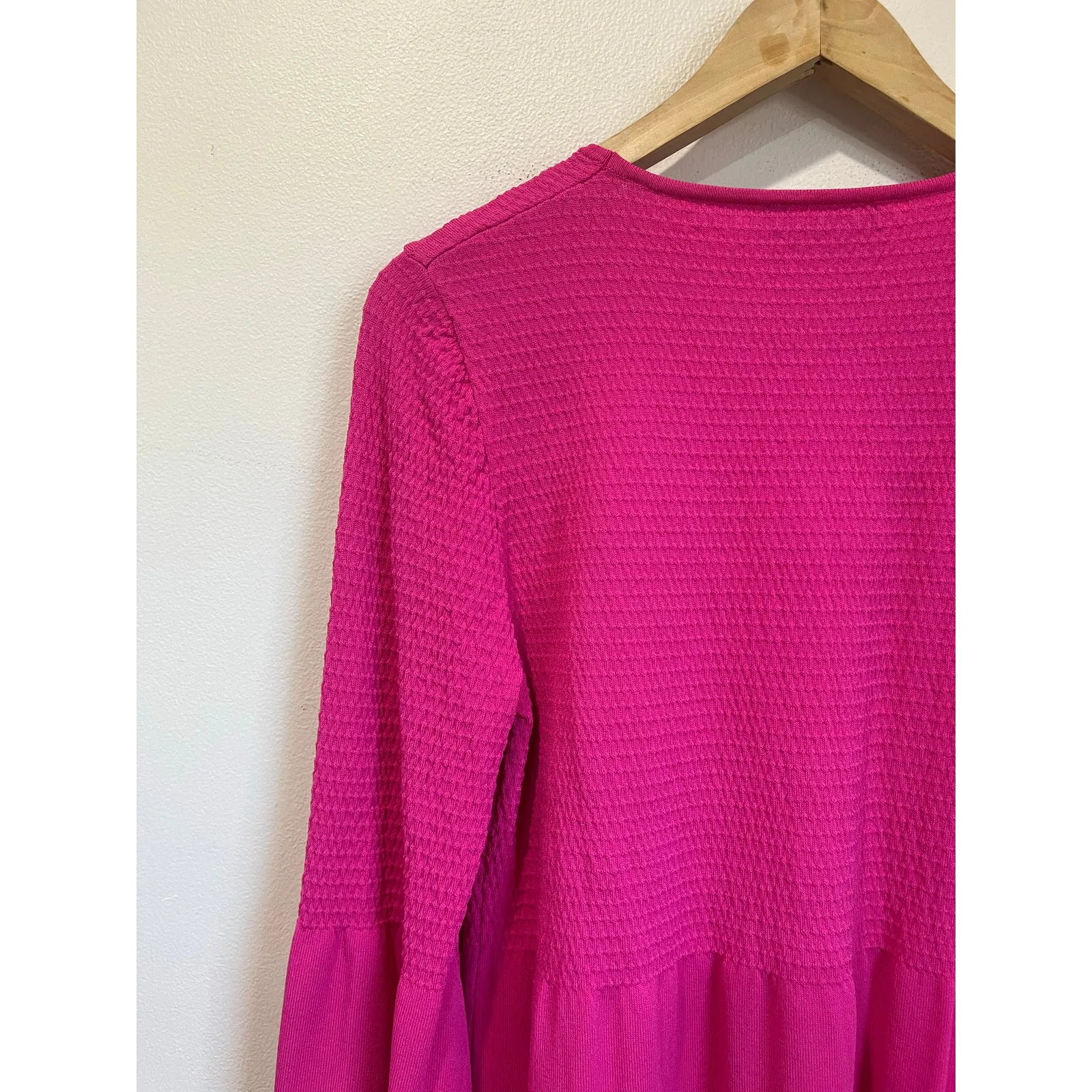 Tuckernuck Pomander Place Hot Pink Long Sleeve Mini Dress Preppy Size XL - Image 7