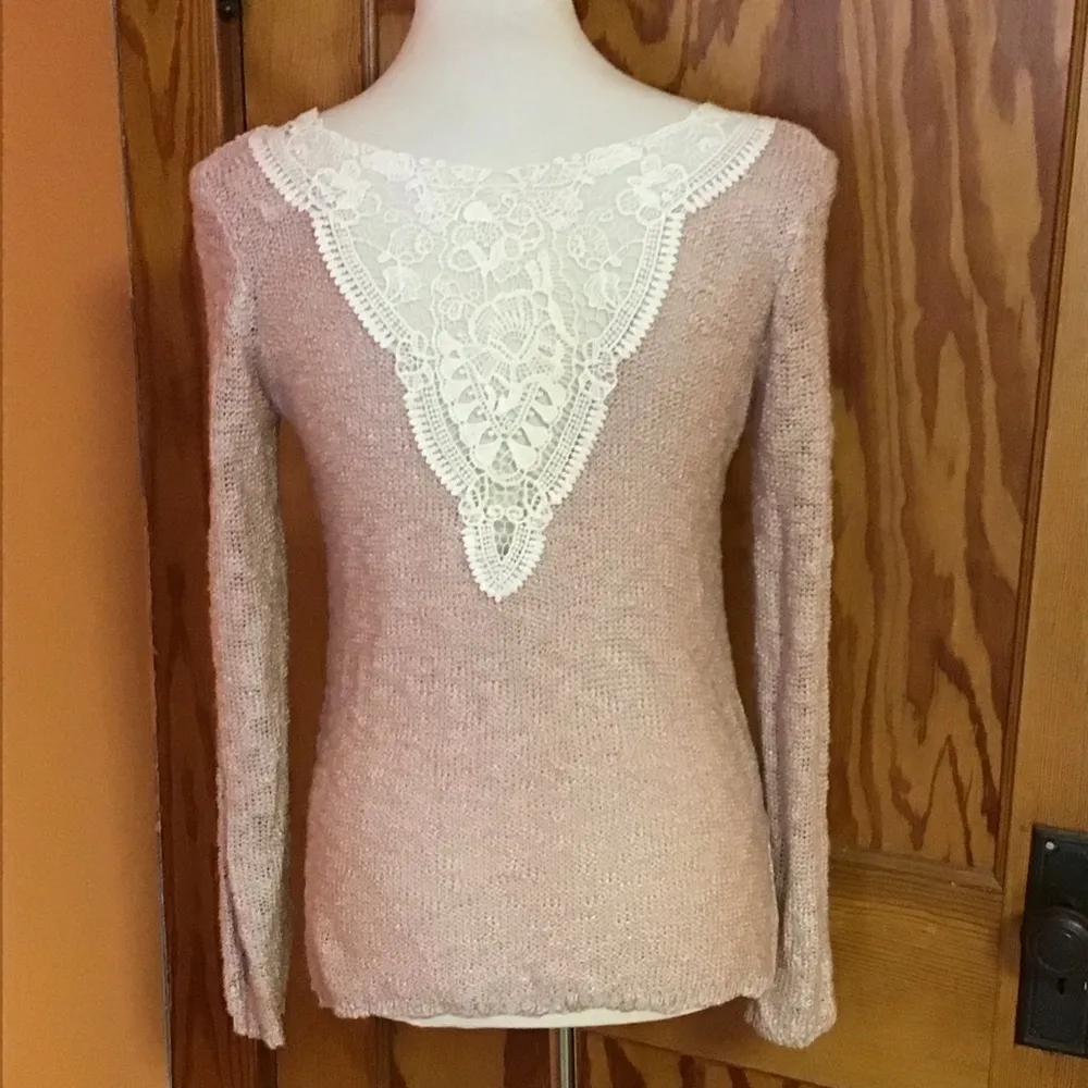 Pink Republic NWT Pink Feminine Lace back Sweater - Image 10