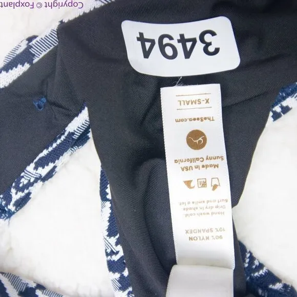 NEW Seea Free People Seea Georgia Surf‎ Top in navy mini chevron, XS Blue - Image 8