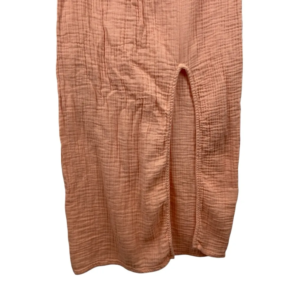 ASOS DESIGN Halter Midi Dress Gauze apricot pink Beach Boho Cotton Sleeveless 4 - Image 6