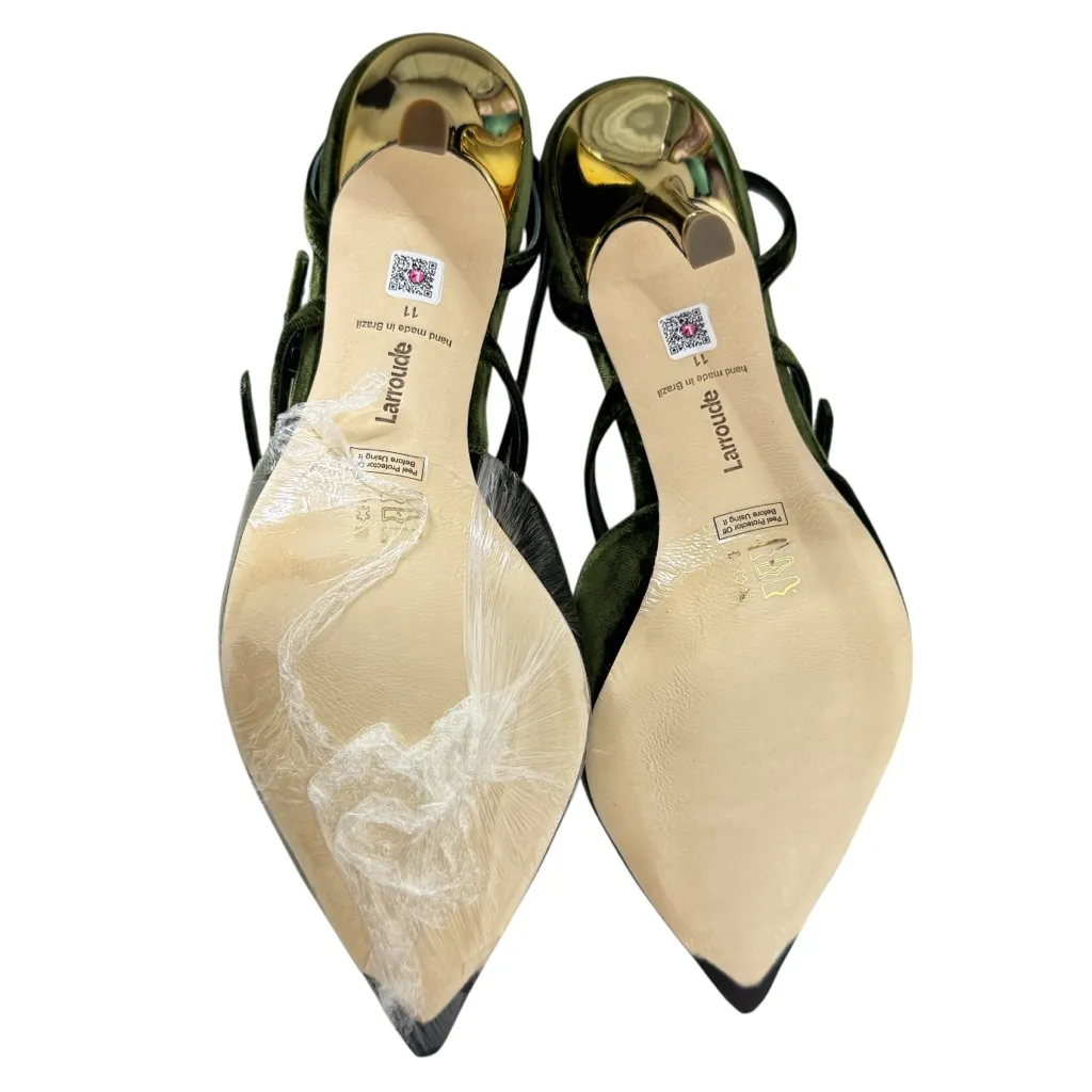 NEW Larroude Kris Velvet Pump Green Size 11 - Image 7