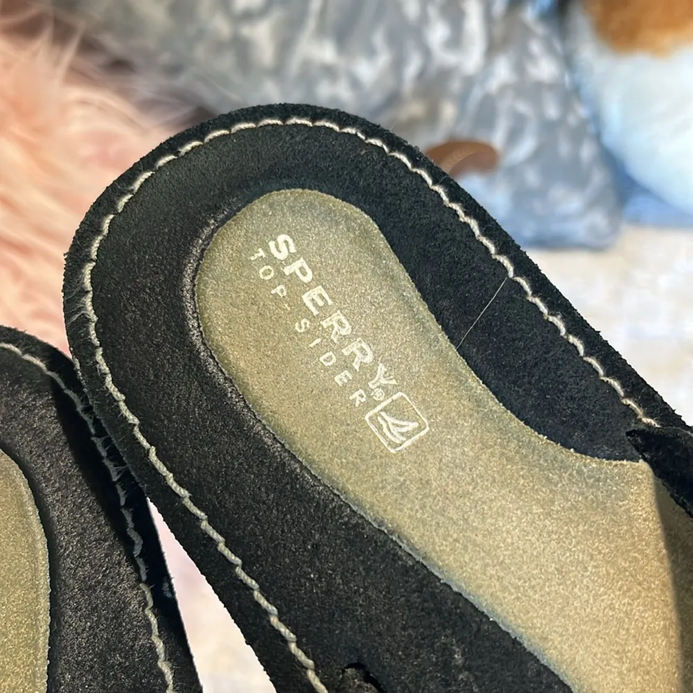 Sperry Black Leather Sandals - Image 3