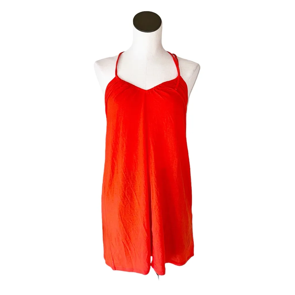 NWT & OTHER STORIES X Anthropologie Halterneck Mini Dress In Red - Image 3