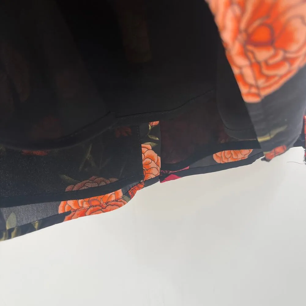 CUPCAKES & CASHMERE Tank Size Extra Small Floral Button Black Office Work - Image 11