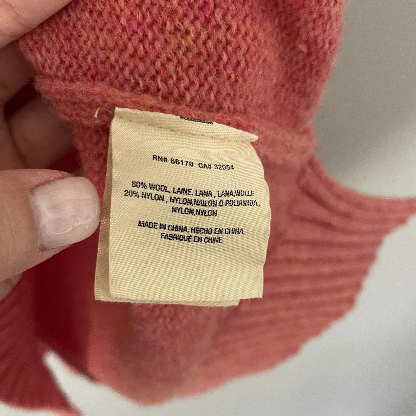 Anthropologie Moth Size M Coral Wool Blend Turtle Funnel Neck Sweater Pullover - Image 5