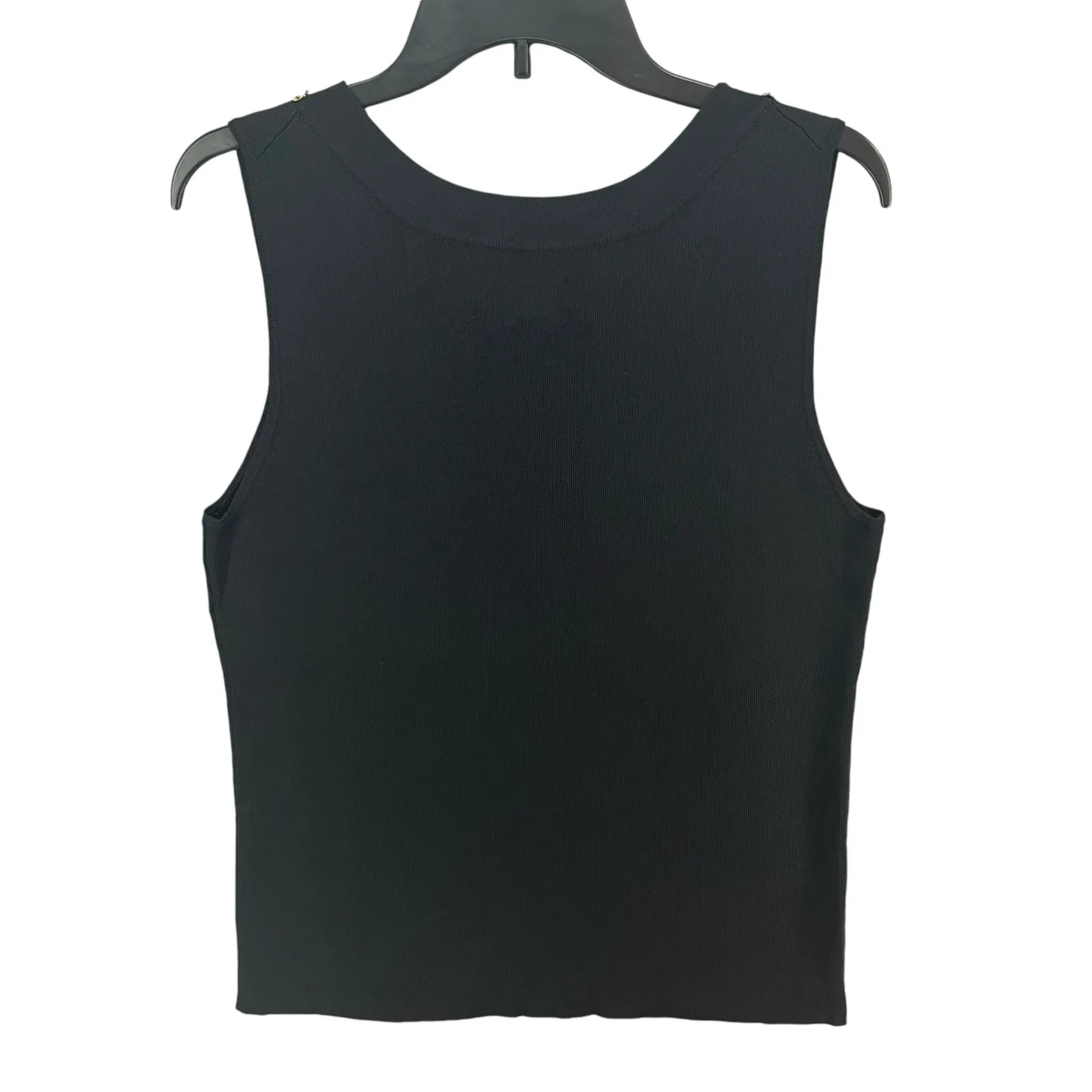 Chicos Knit Tank Top Womens US L Black Cleopatra Sequins Beads Stretch Boho Chic - Image 3