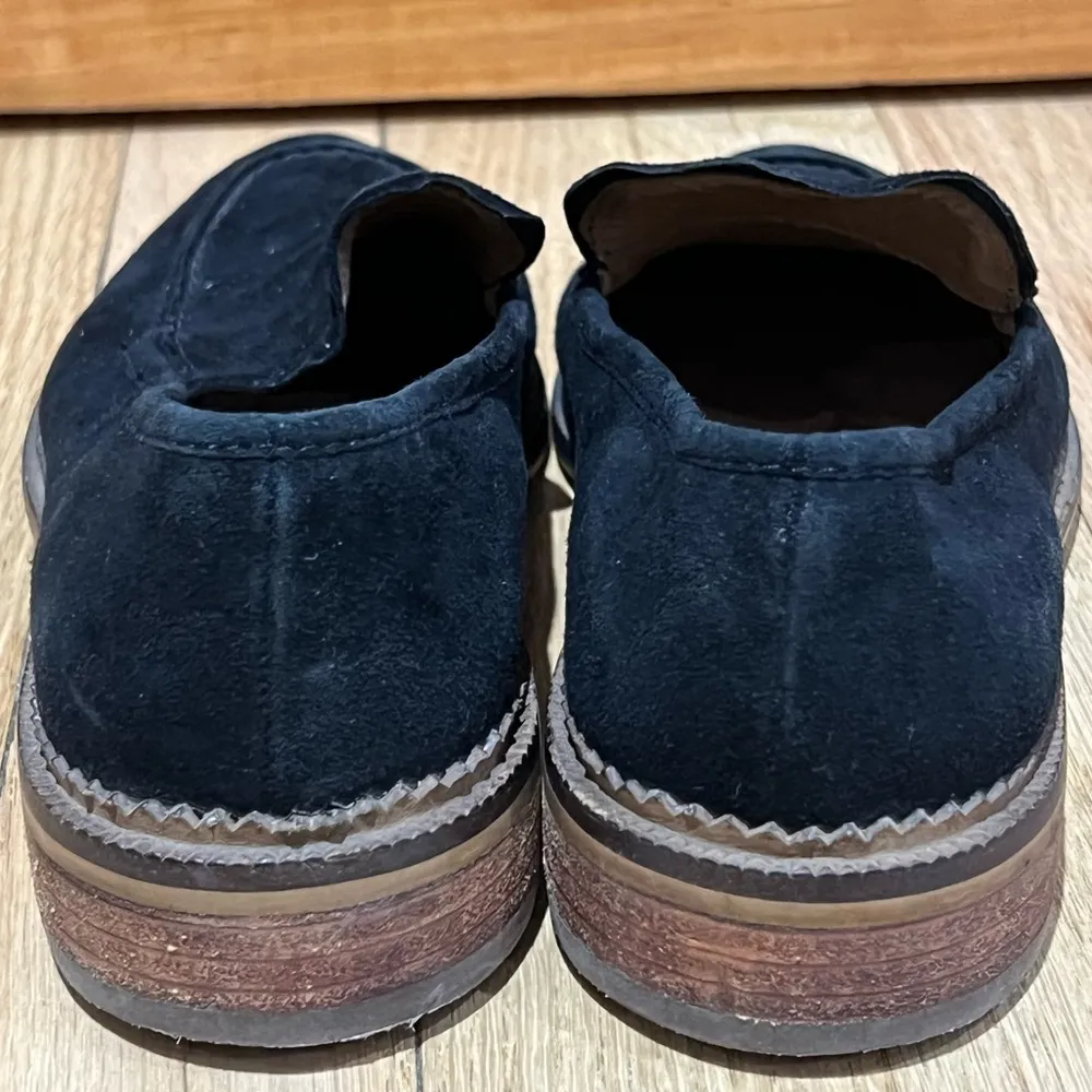 SUSINA Black Suede Leather Loafers Size 6 - Image 4