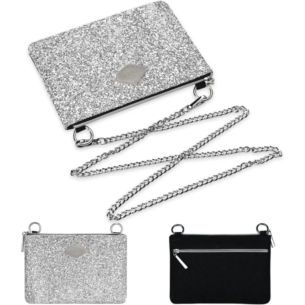 ⚡Women's Silver Sequin Cocktail Glitter Evening Crossbody Shoulder Clutch Bag Red - Image 2