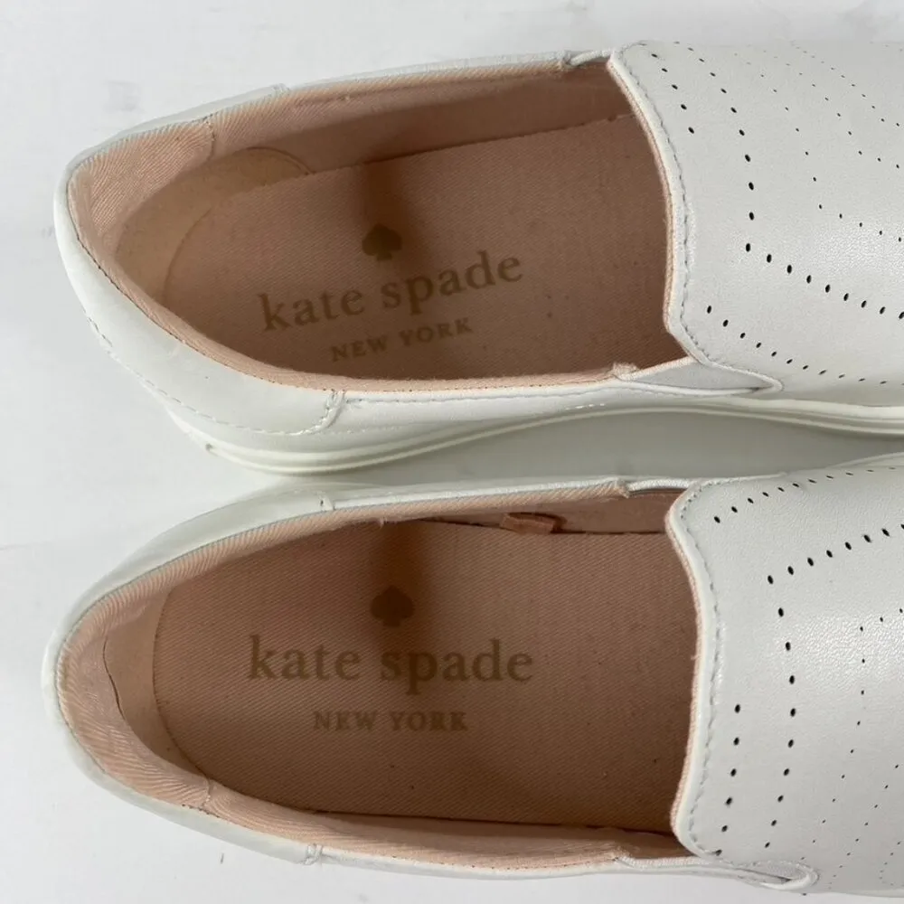 Kate Spade White Perforated Hearts Azores Slip On Shoes Size 6.5B NWOB - Image 6
