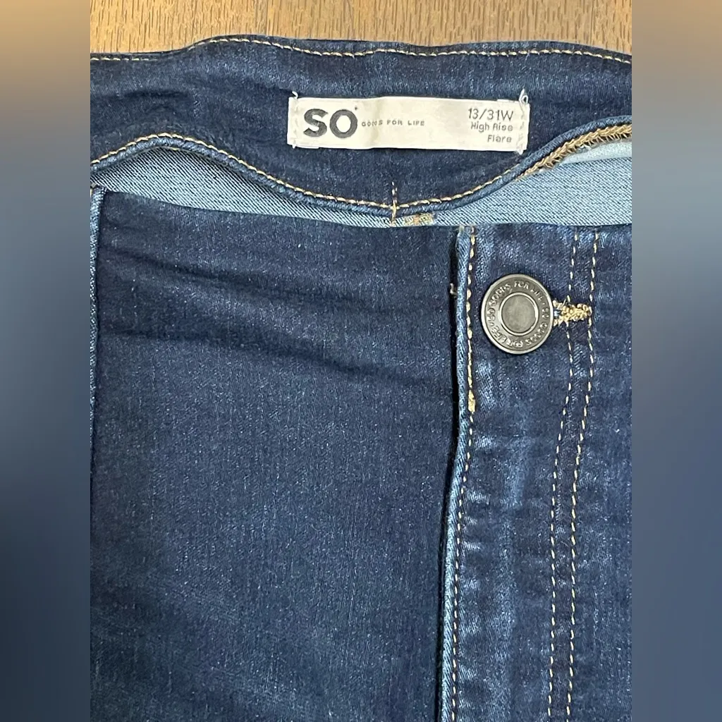 SO Blue Flare Wide Leg Jeans - Image 7