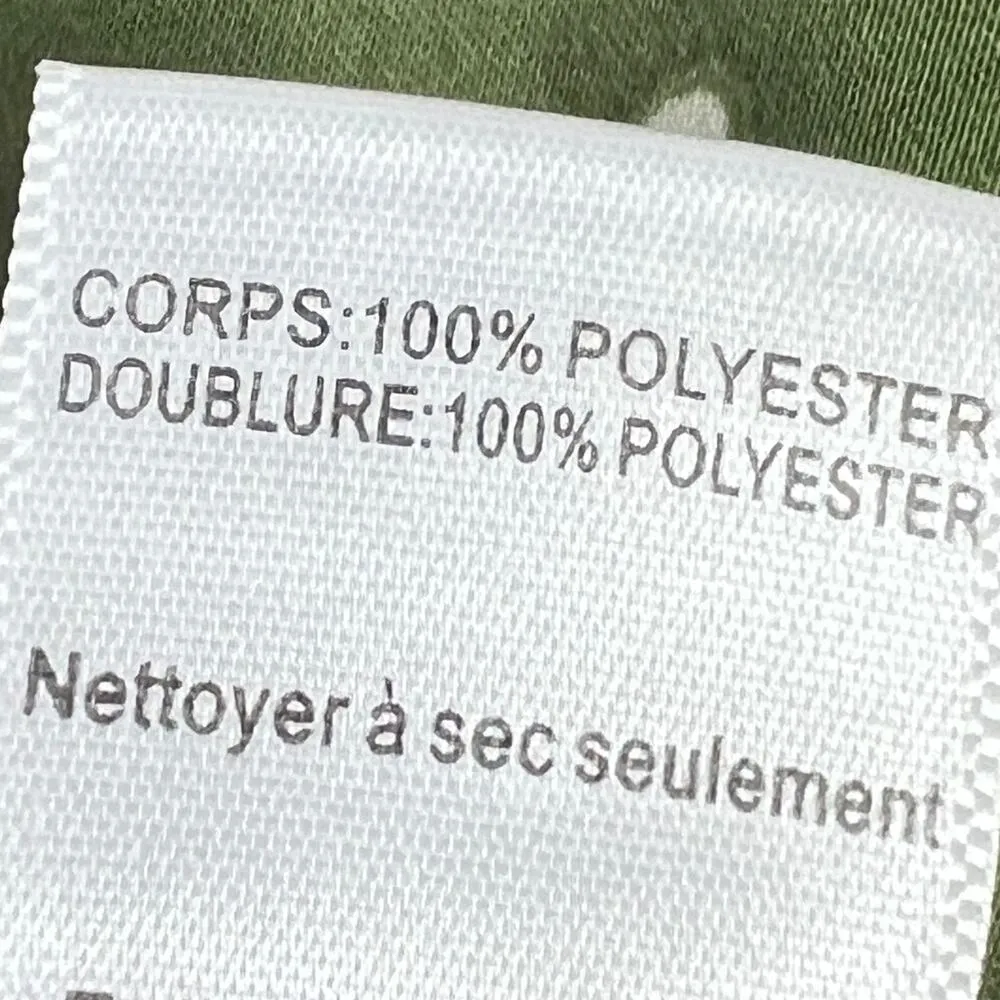 ASTR The Label Wrap Top Green XL Puff Sleeve V-Neck Cropped Satin Smocked Back - Image 11