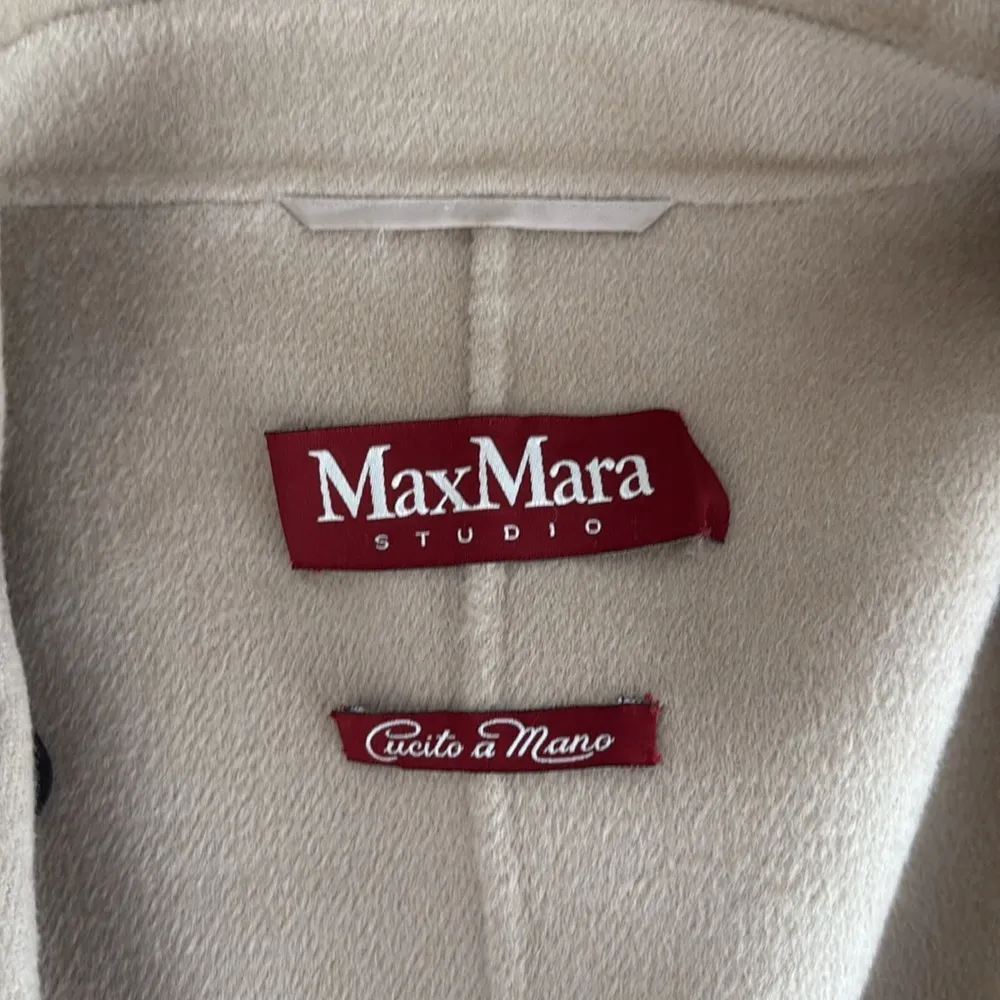 MaxMara studio beige wool cashmere blend wrap coat - Image 7