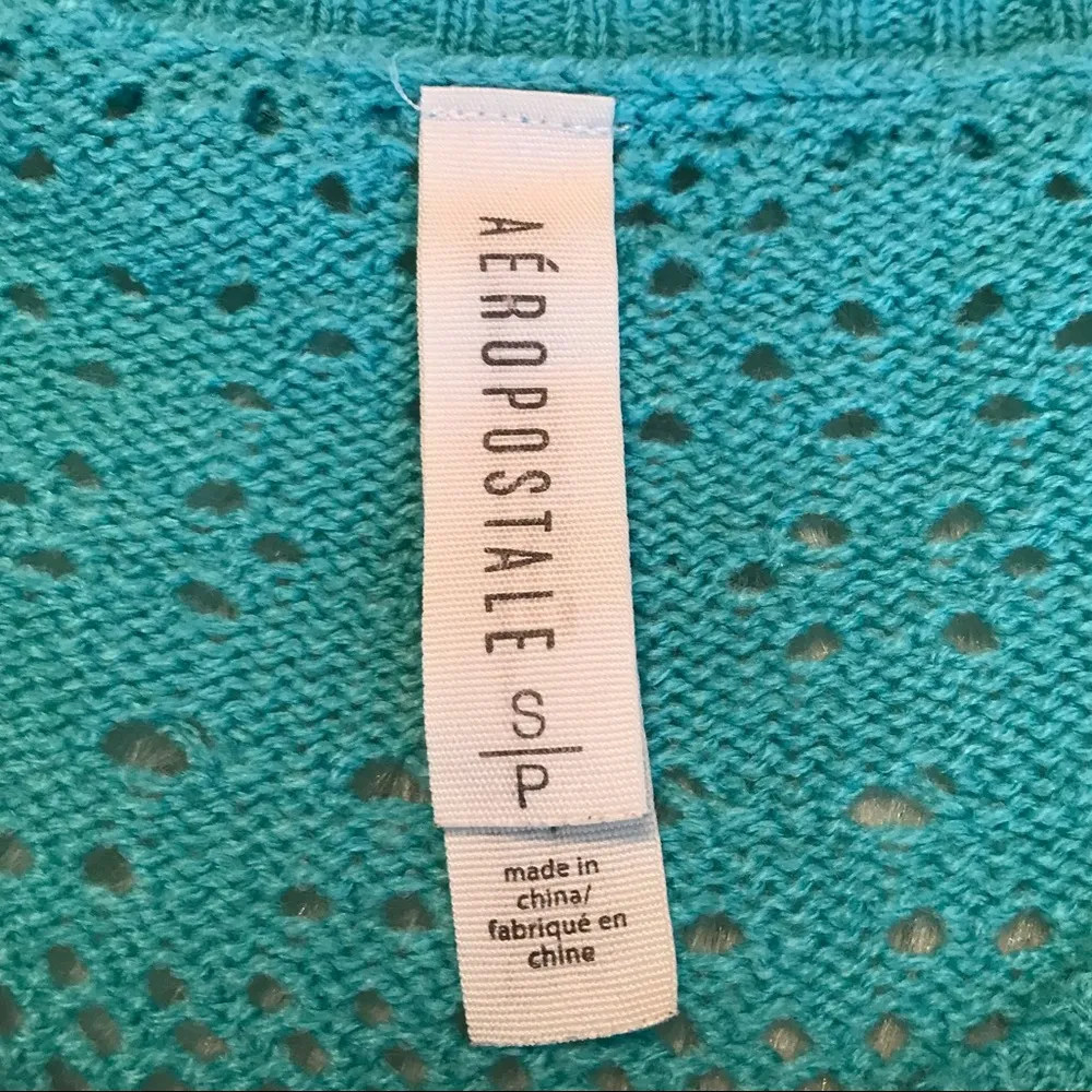 Aeropostale open knit sweater blue size small - Image 4