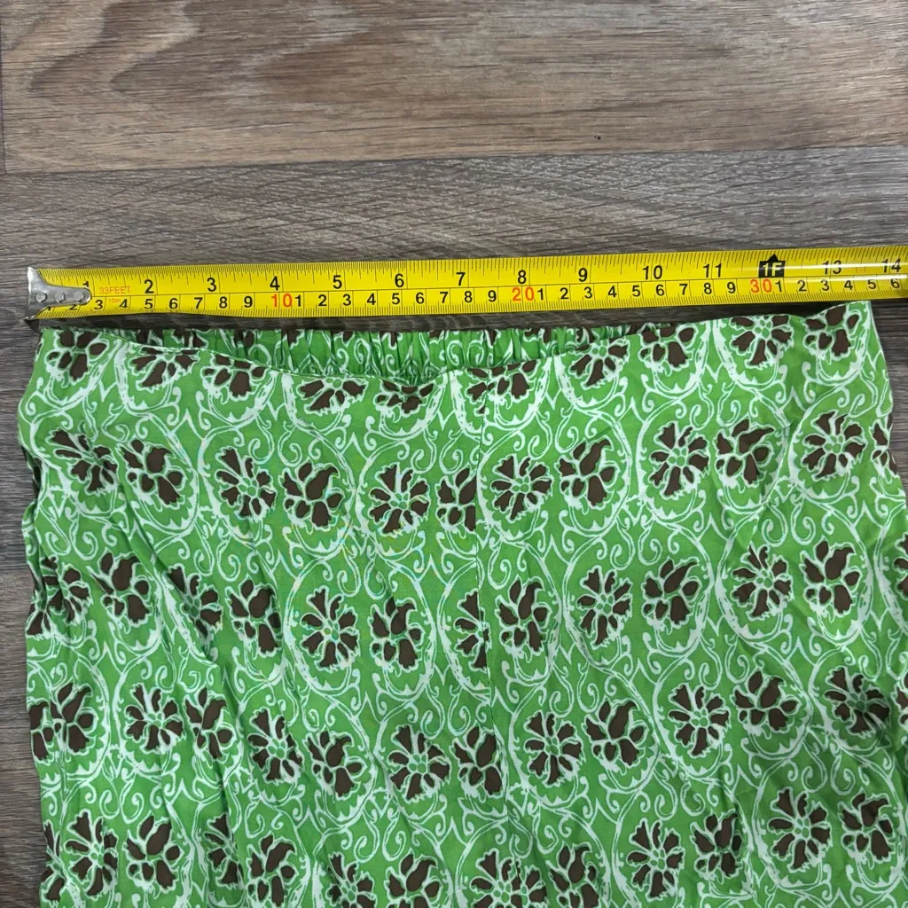 ZARA Boho Green Multi Floral High-Waist Palazzo Pants –Women’s Medium – Festival - Image 4