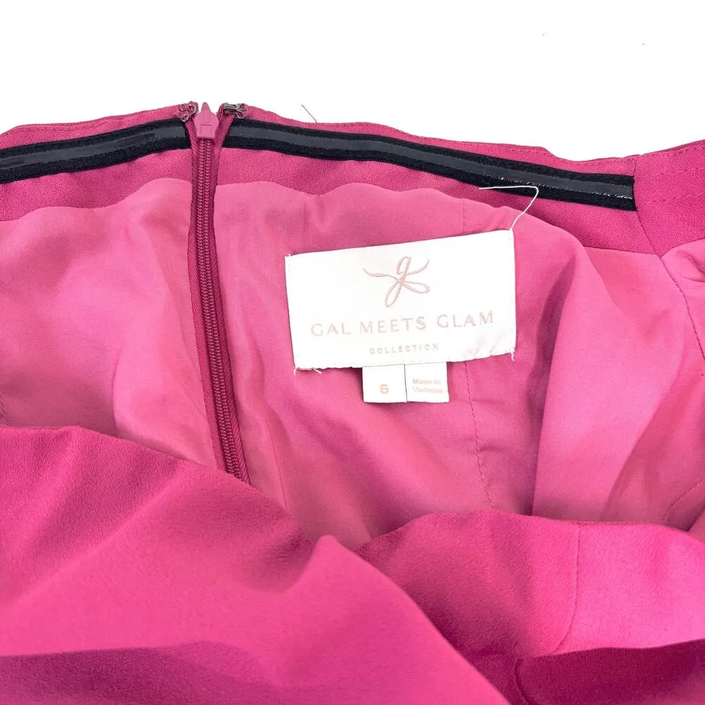 Gal Meets Glam Meredith Crepe Off Shoulder Jumpsuit Magenta Pink 6 - Image 9