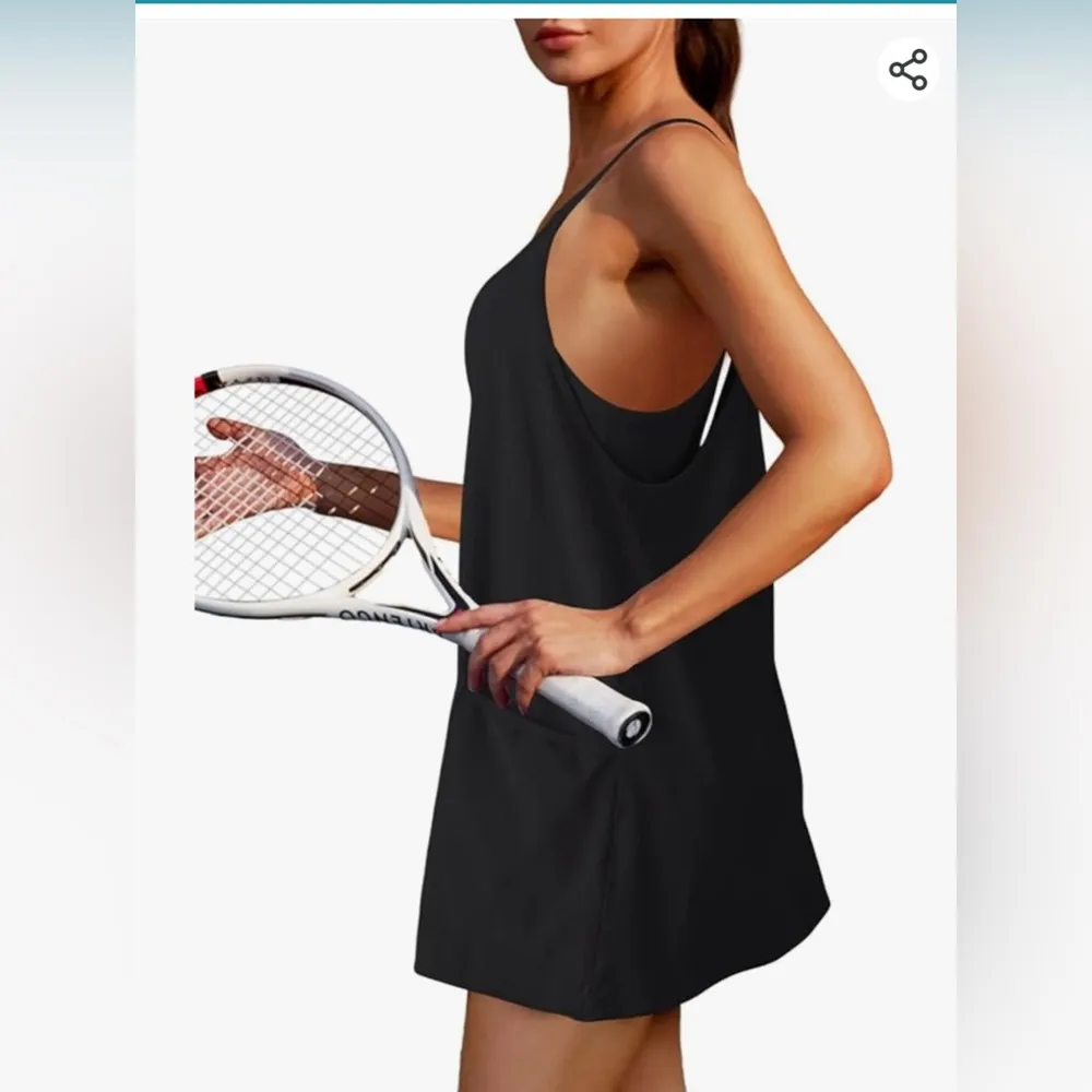 Nirovien Tennis Dress Workout Mini Sleeveless Spaghetti Straps Golf Athletic - Image 2