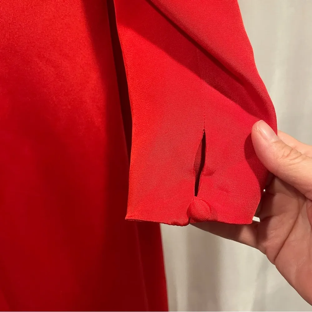 Vintage 80’s luxury dynasty red wrap jeweled maxi dress Adele Simpson boujee Silver Size M - Image 10