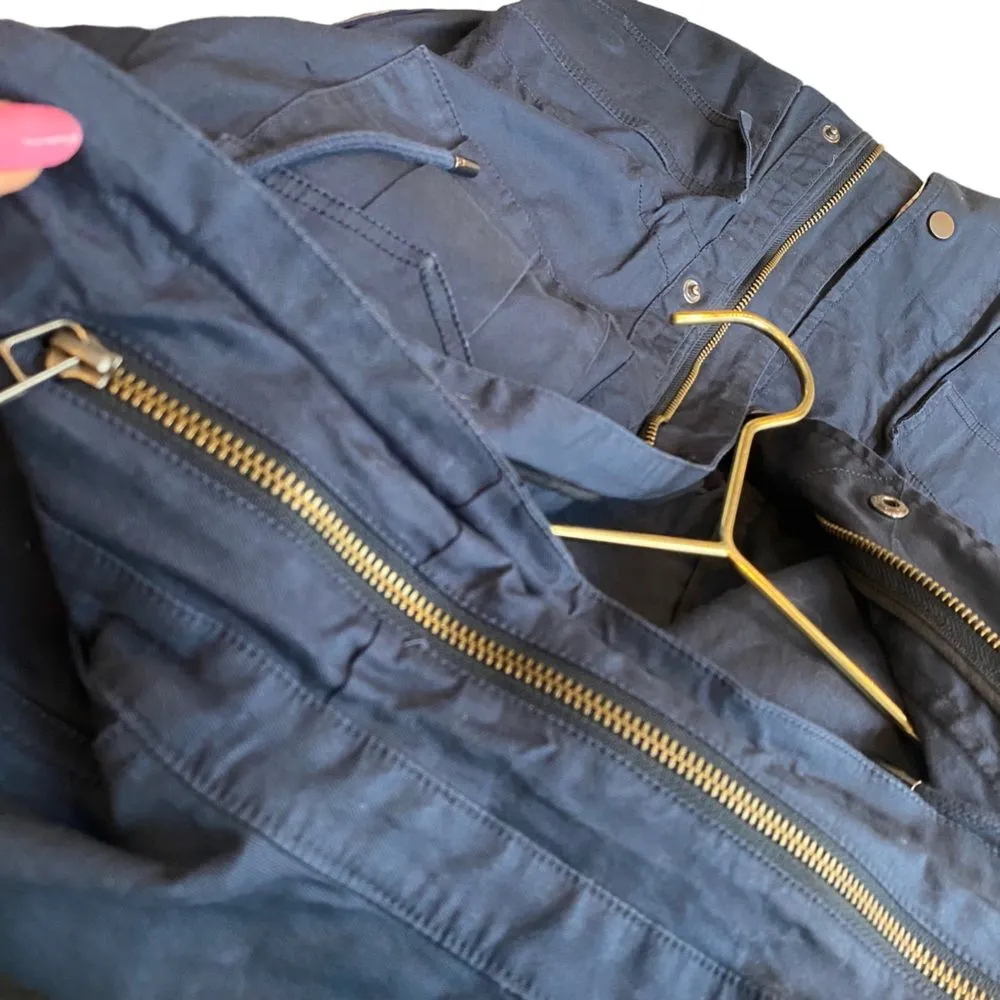 ATM Anthony Thomas Melillo Sz M Striped Field Jacket Navy Blue Utility Fisherman Size M - Image 12