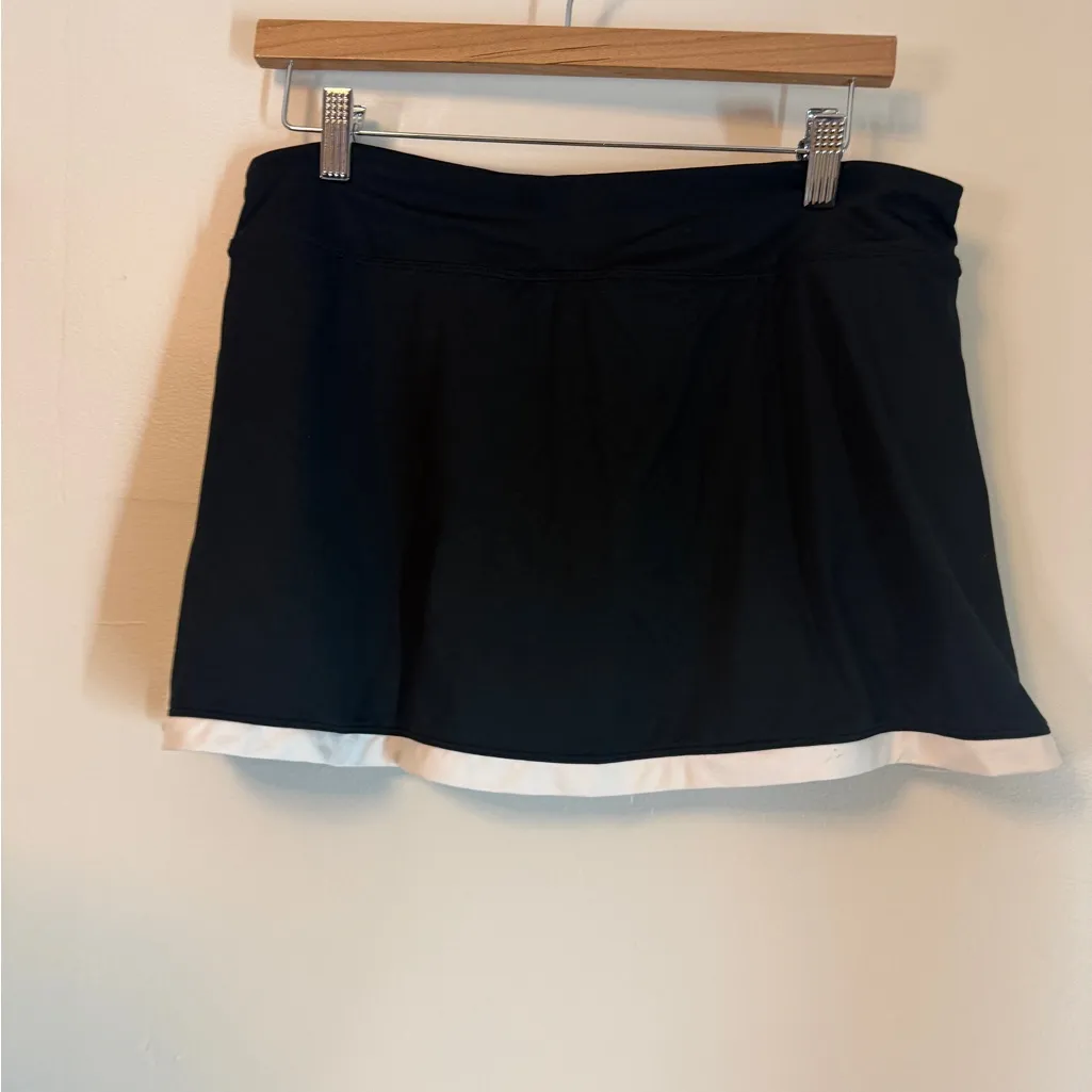 Nike Dri Fit Athletic Skort Tennis Pickleball Sports Black White Large - Image 5