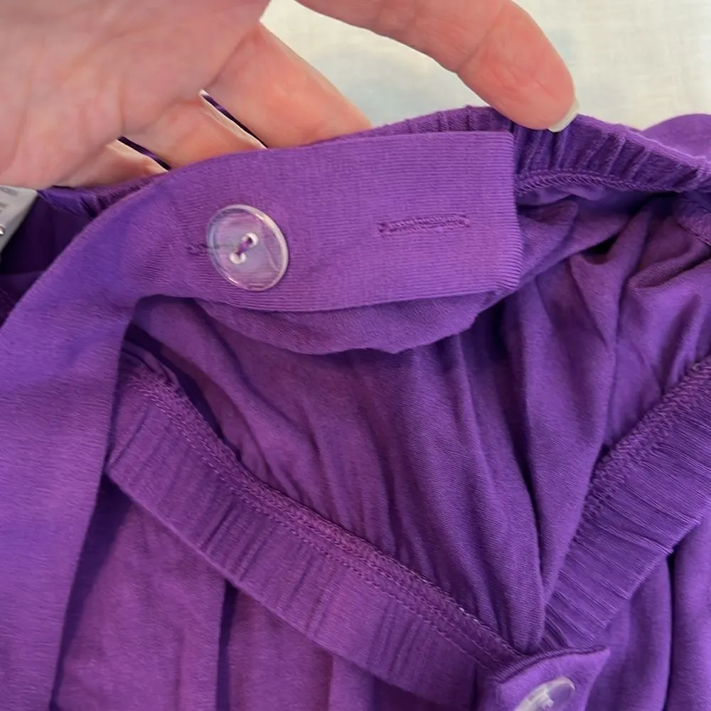 Anthony Originals szP2X purple adjustable button strap full length romper EUC Size undefined - Image 7