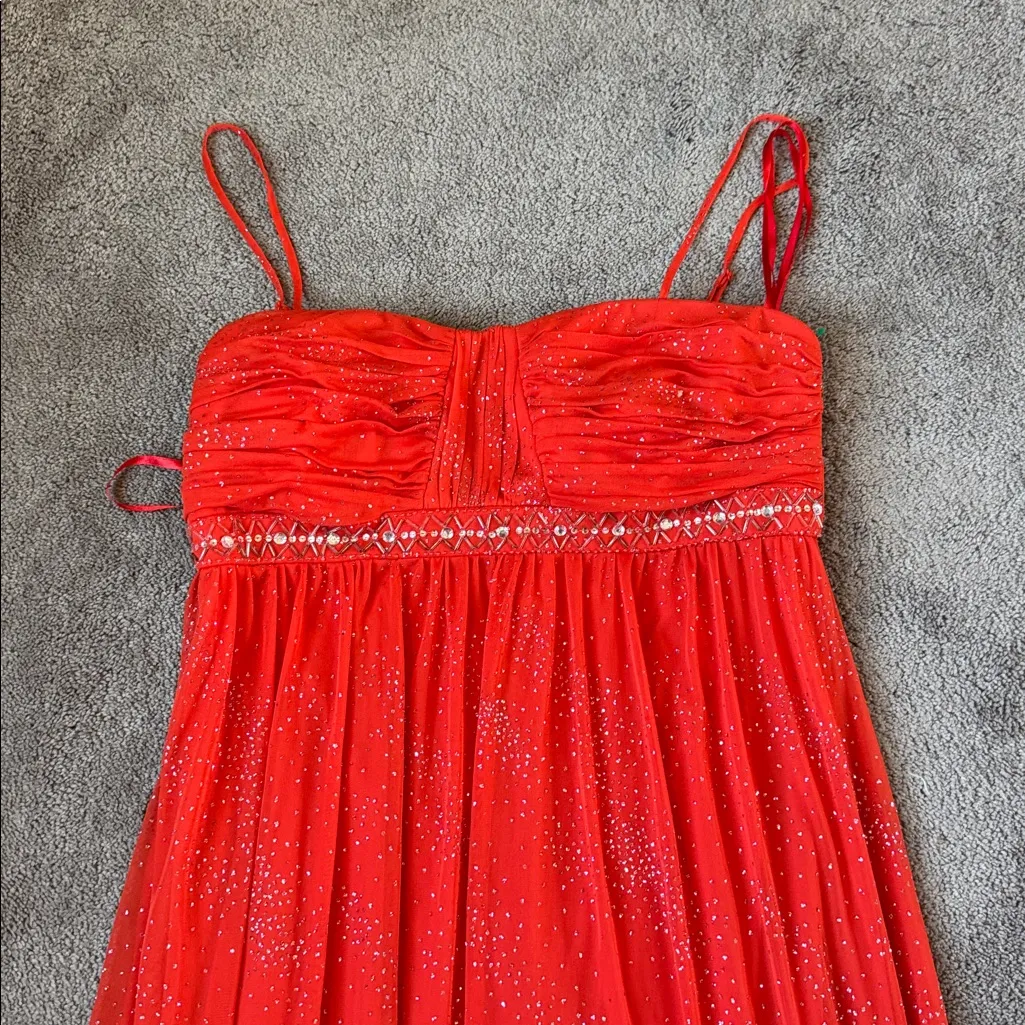 Newport New Orange Rhinestone Dress SIZE 16 - Image 2