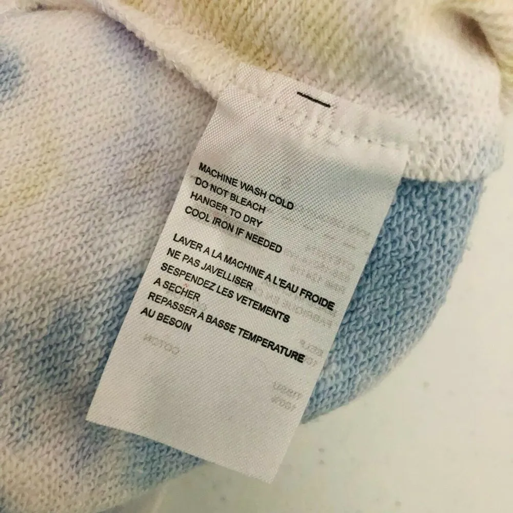 Elodie Womens Cropped Sweatshirt Hoodie Pastel Tie Dye Drawstring Size S - Image 4