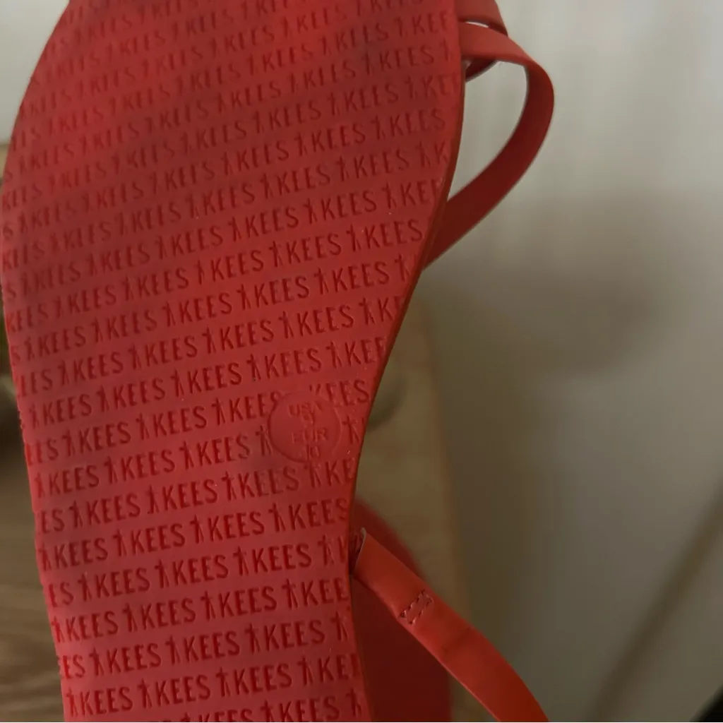 TKEES Mia Napa Leather Sandals Brazilian Flip Flops Toe Ring Orange $85 Size 9 - Image 6