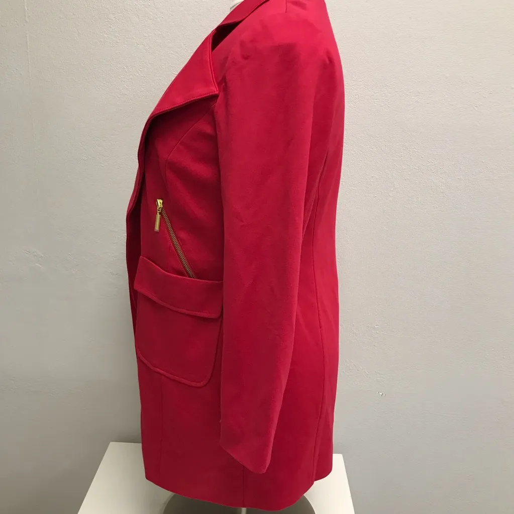 Chico’s lined red Ponte long blazer - Size 1 (Medium) - Image 4