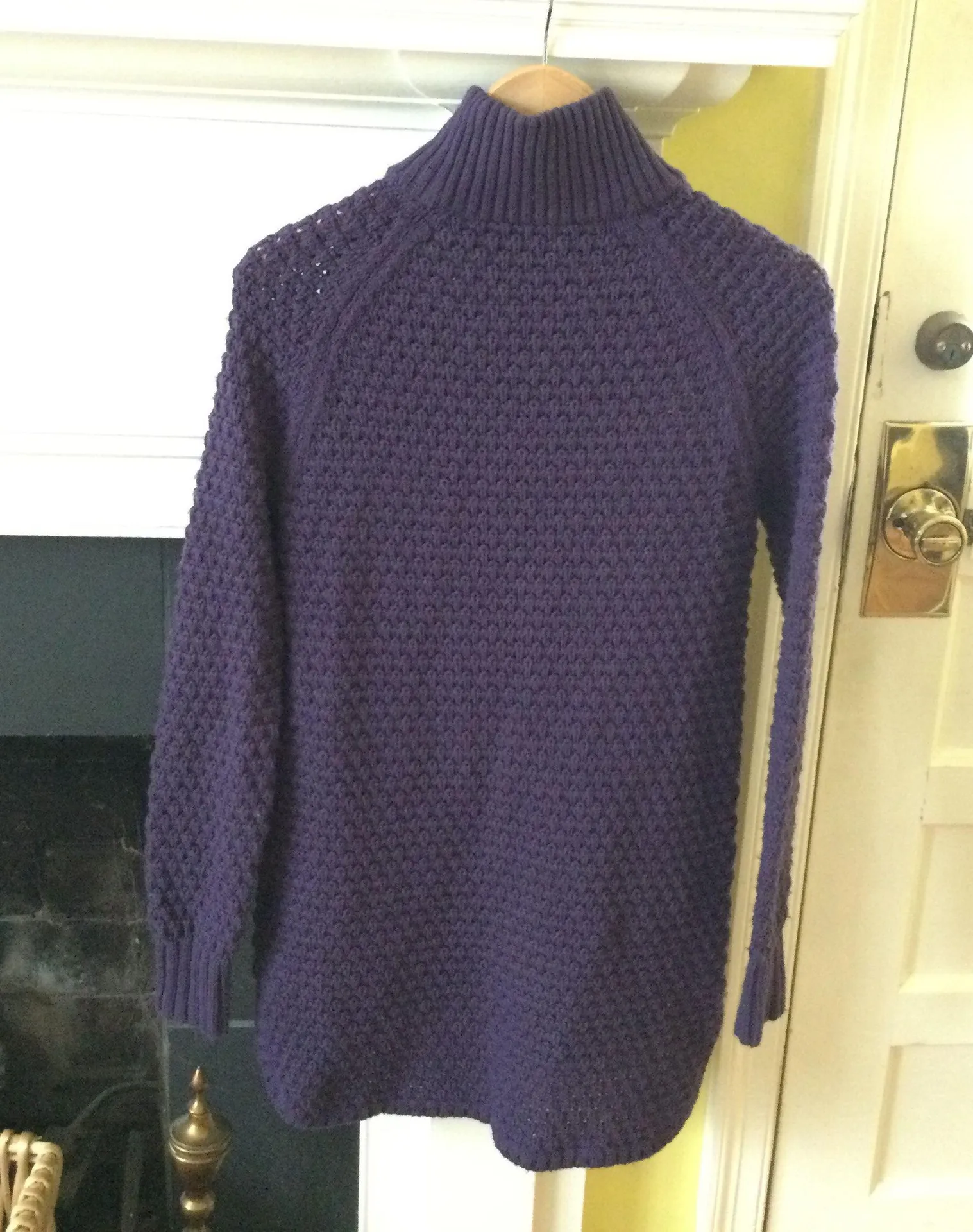 Mockneck Chunky Long Tunic Sweater Purple/Blue - Sz Medium - Image 16