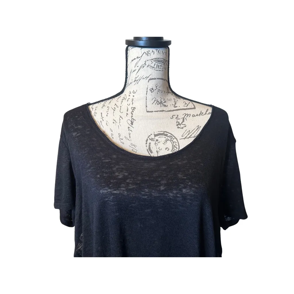 Melrose and Market Size Large Black Sheer Scoop neck Short Sleeve Shirt - Image 2