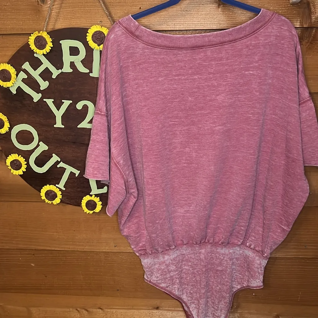 Free People Cozy Girl Bodysuit Winding Road Pink Intimately Slouch Oversize M-XL - Image 8