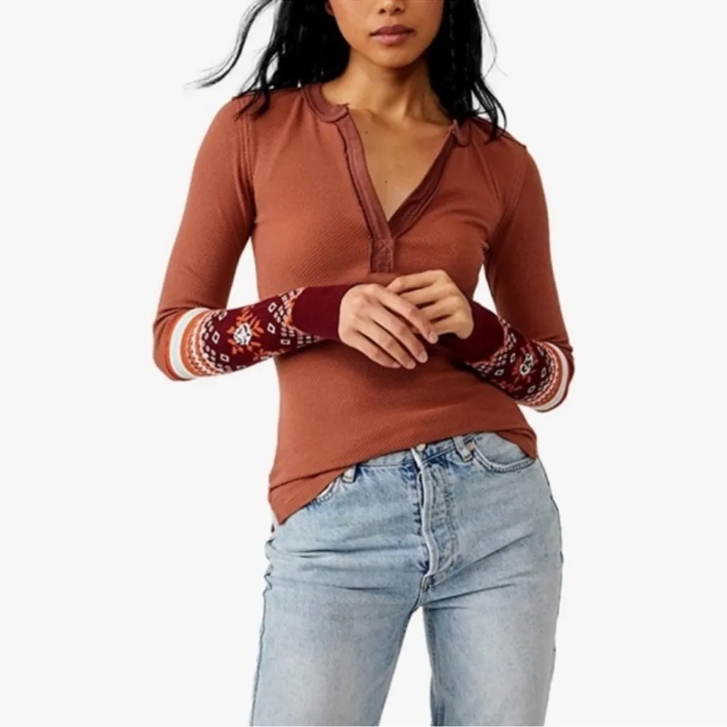 Free People Sweater Mikah Cuff Sleeve NWT Direct RARE FP Women’s Size MED V Neck - Image 4