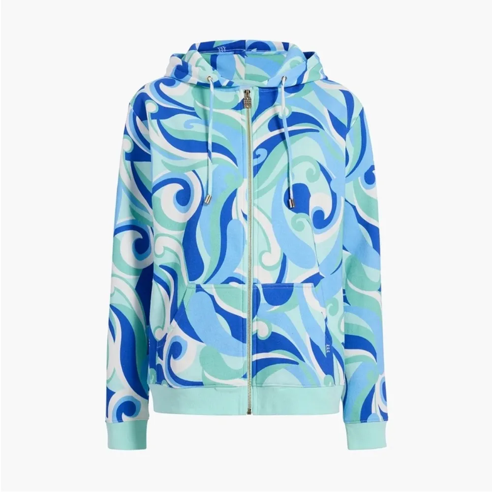 Hill House The Allie Zip-Up Hoodie Ocean Kaleidoscope NWT Size Medium - Image 6