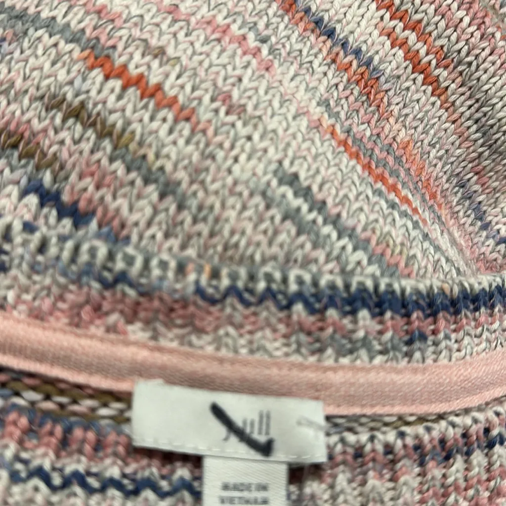 NWOT Jill Boat Neck k Intarsia Striped Tunic Sweater Top Tan Size XS - Image 5