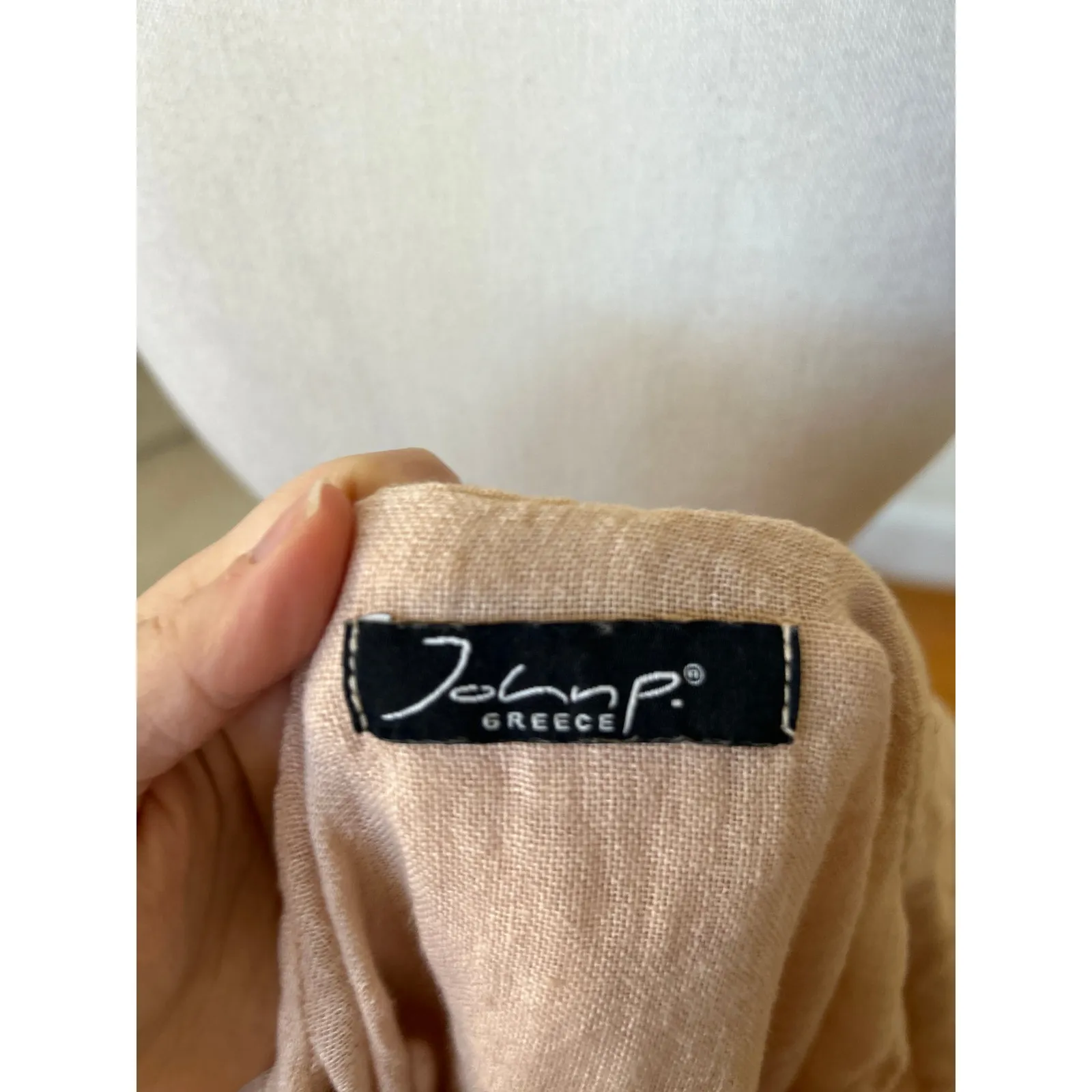 John P Hooded Blush Pink Linen Oversize Tunic Top Lagenlook Boho Beach Resort Size XL - Image 5