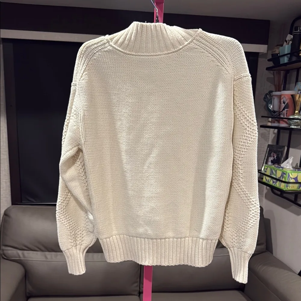 Everlane Cream Cowl Neck Sweater Timeless Knit xs - Image 5